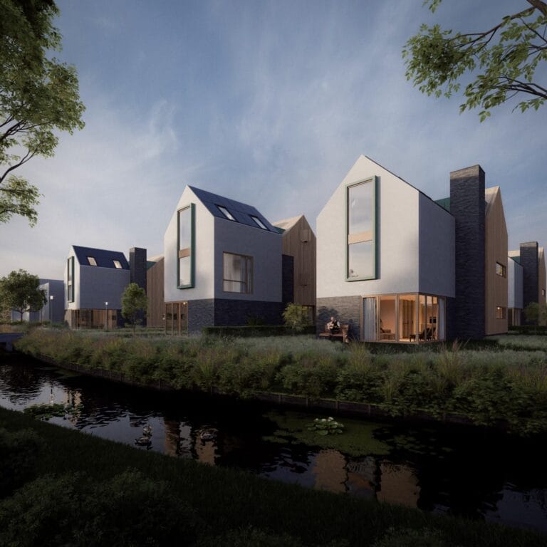 Architectuur nieuwbouw project impressie 3d visualisatie rendering
