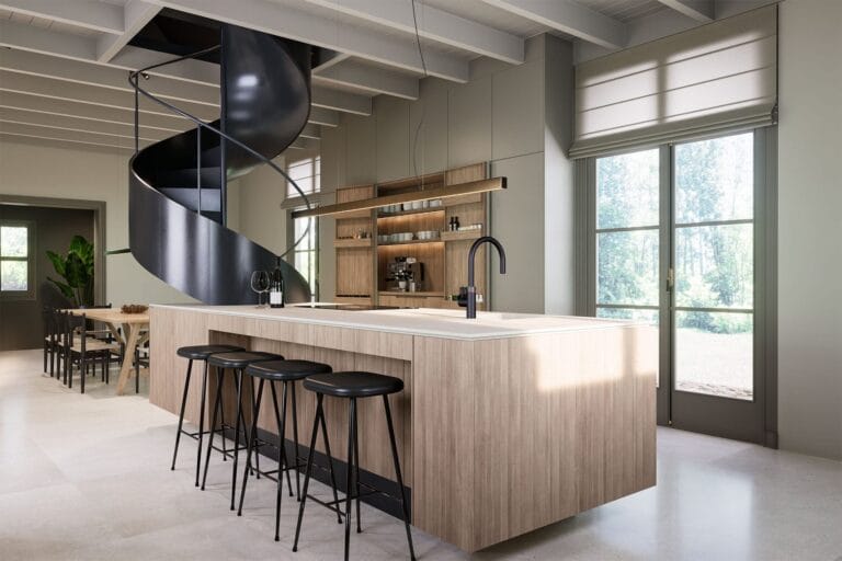 3D visualisatie interieur - moderne keuken 3d impressie