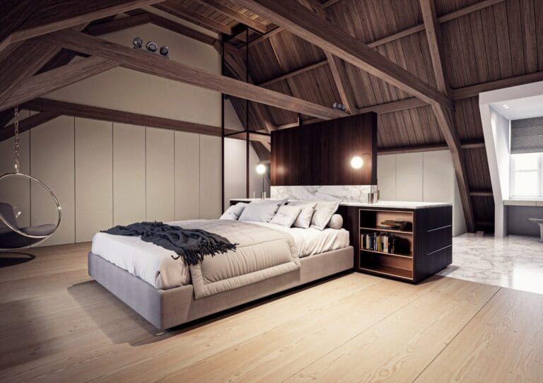 3D visualisatie interieur van een slaapkamer impressie rendering