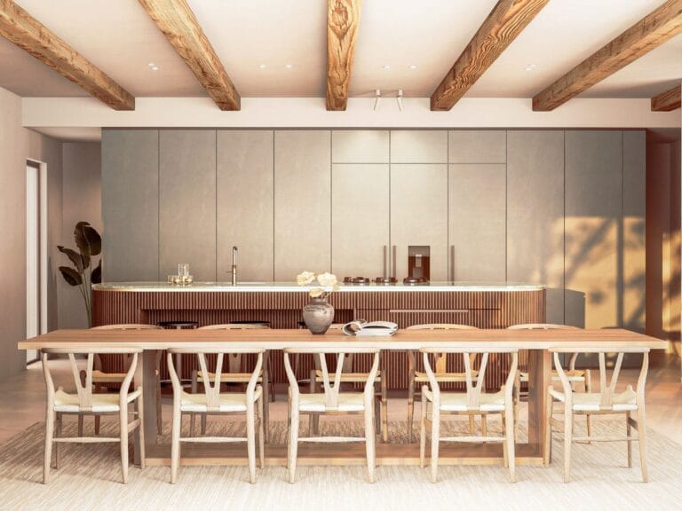 Ibiza interieur 3D visualisatie - keuken 3D render impressie