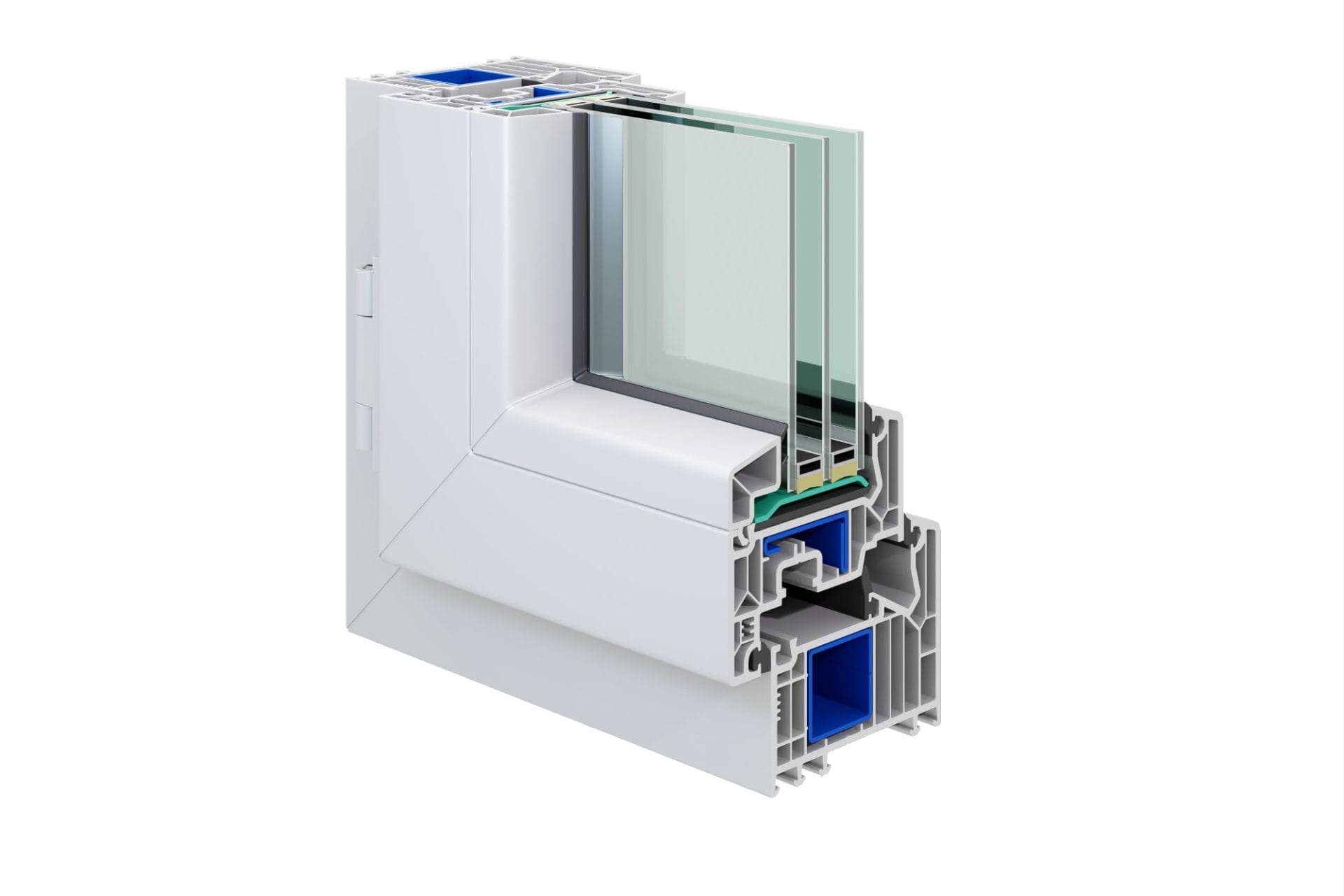 Raam kozijn doorsnede impressie 3D render product impressie