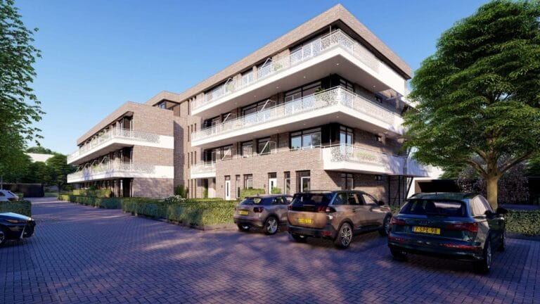 Vastgoed 3D visualisatie gevelaanzicht rendering